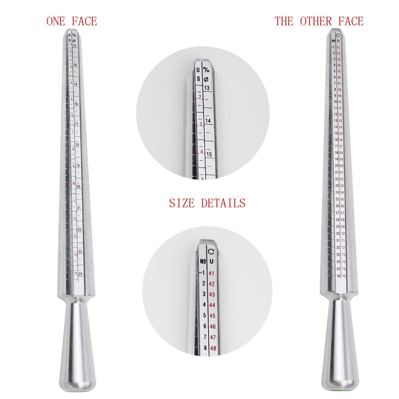 HEYMOUS Ring Mandrel Metal Ring Sizer Set with Jewelry Rubber Mallet Hammer Rings Size Measuring Tools Finger Gauge Wood Ring Shaper Tool Jeweler's Repair Kit - Image 3